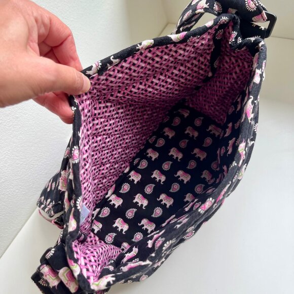 Retired Vera Bradley Pink Elephant Messenger Bag - Picture 6 of 7